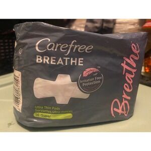 Carefree BREATHE Ultra Thin Pads 14 Super for Sensitive Areas